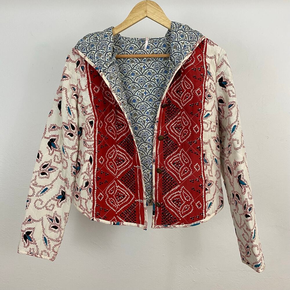 Free People Stitch In Time Quilted Jacket - Natural - Size Small